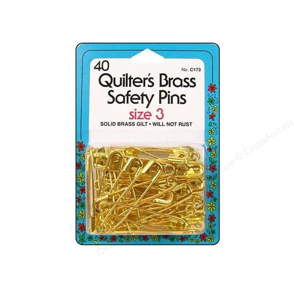 Safety Pins - Brass, Assorted Sizes