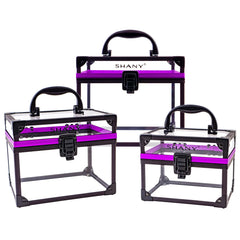 SHANY: CLEAR COSMETICS AND TOILETRY TRAIN CASE SET