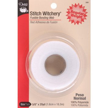 DRITZ Stitch Witchery Fusible Bonding Web, Various Sizes