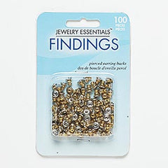 Earring Backs, Silver & Gold Alloy, 100 pieces