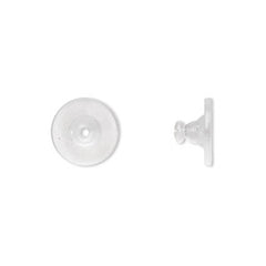 Clear Rubber Earring Backs, 11mm x 6mm,  100 pieces